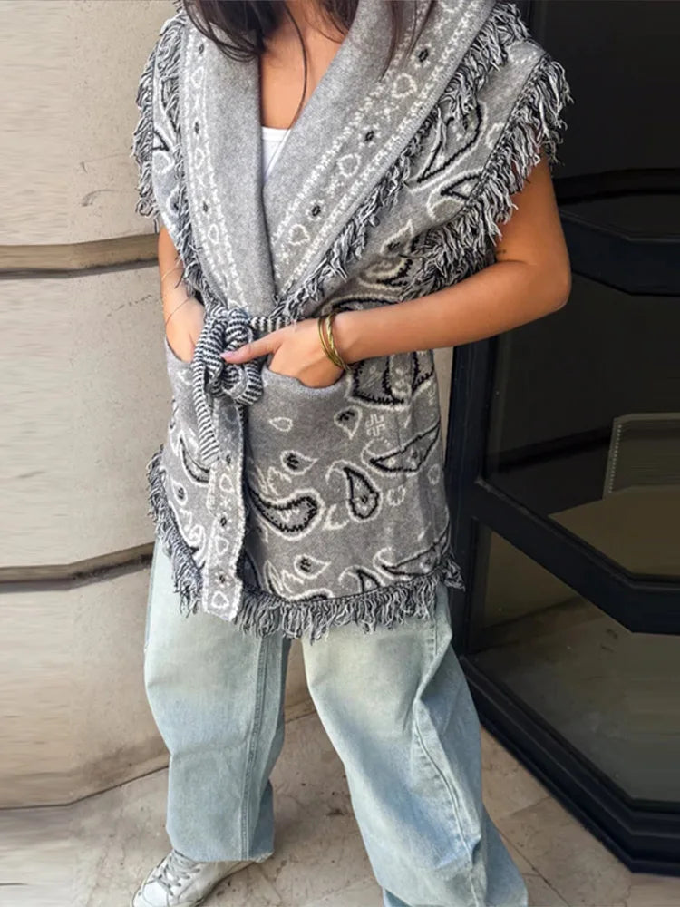 Kimono gris sans manche Noé