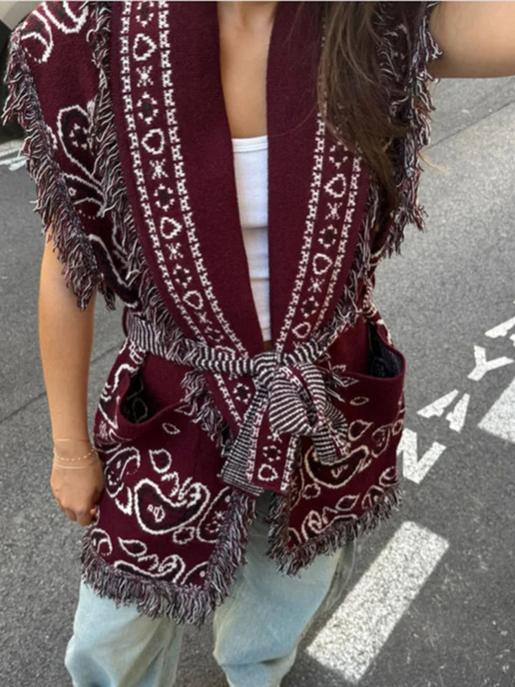 Kimono Bordeaux sans manche Noé