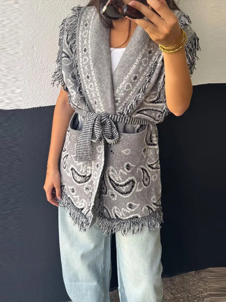 Kimono gris sans manche Noé